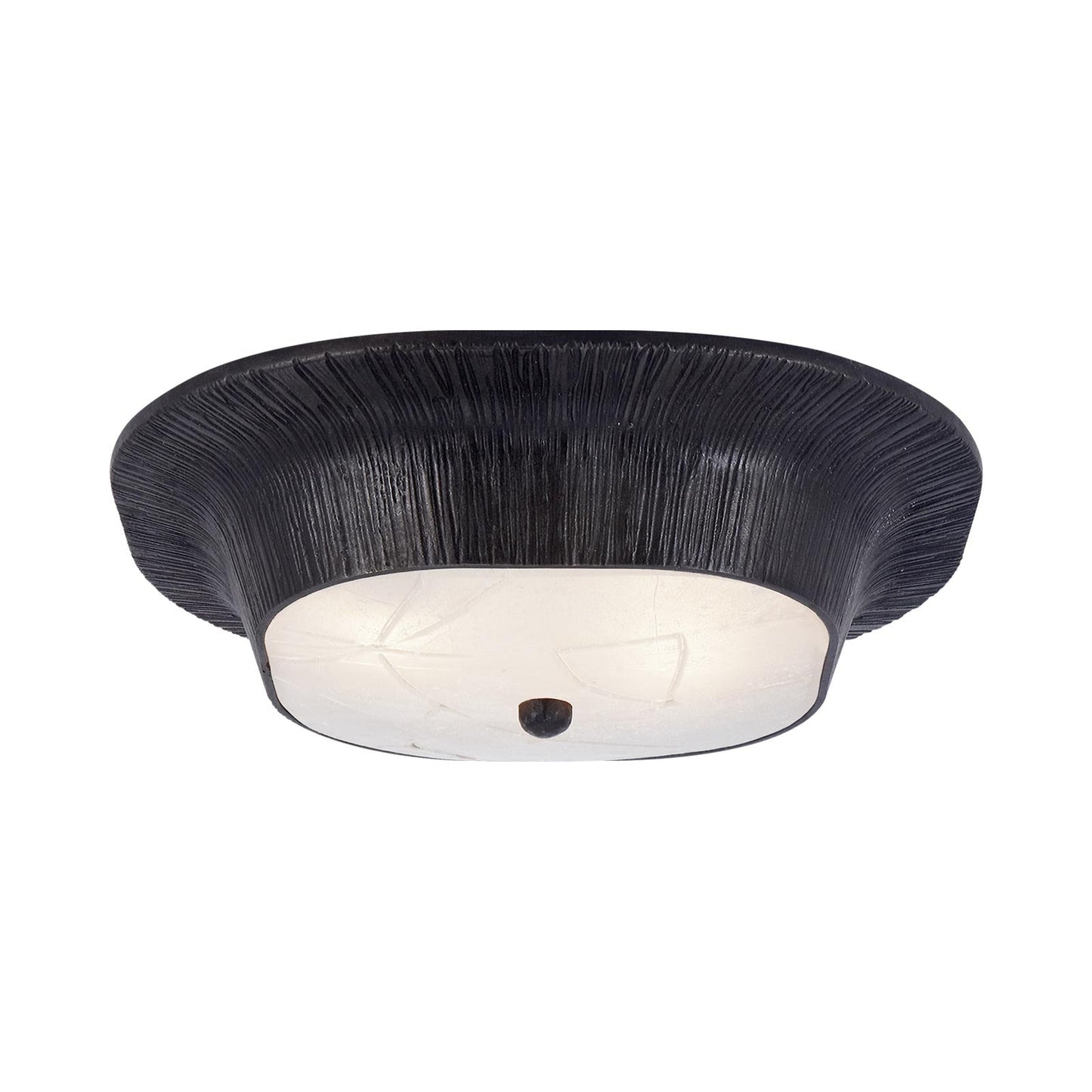 Utopia Round Flush Mount Ceiling Light in Aged Iron.