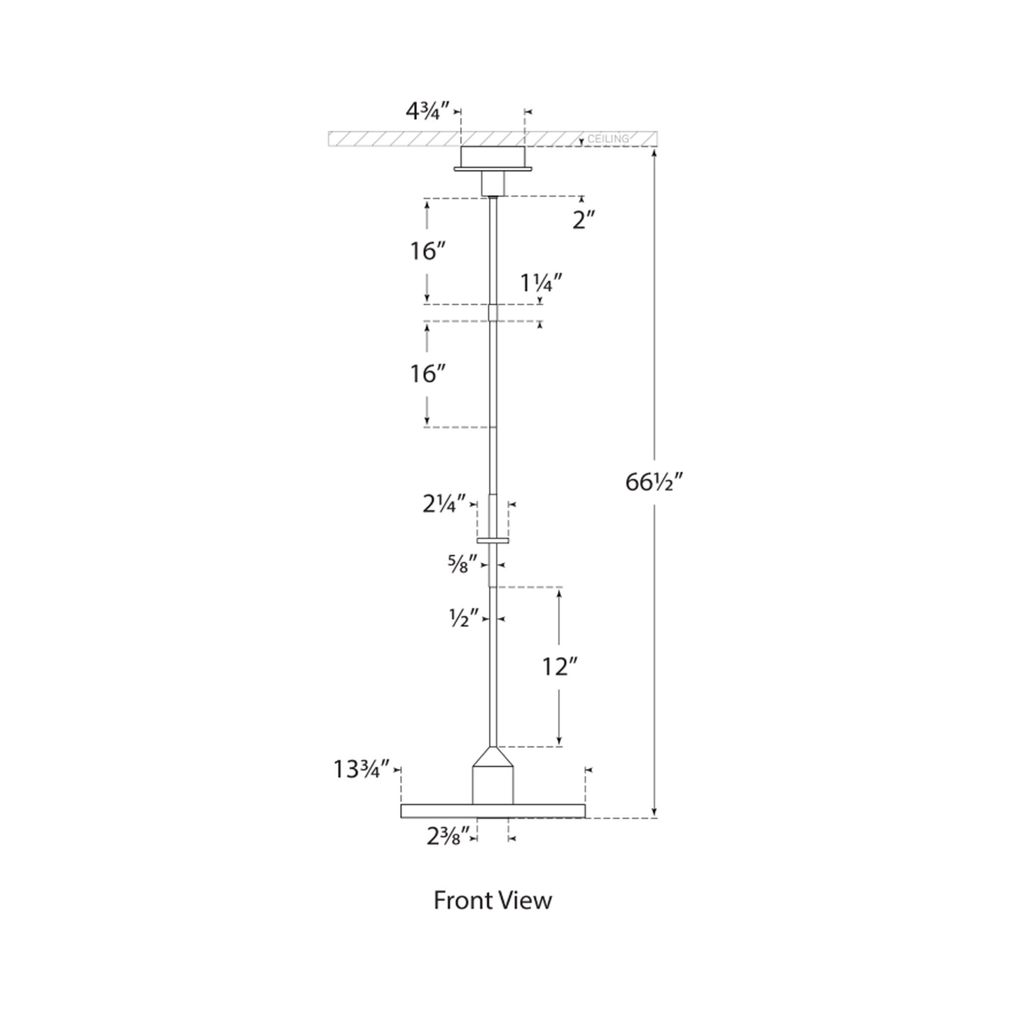 Valen LED Pendant Light - line drawing.