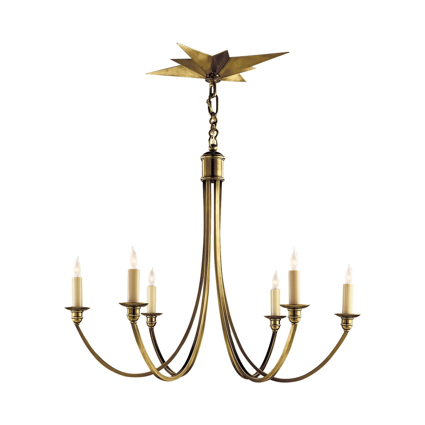 Venetian Chandelier in Hand-Rubbed Antique Brass.