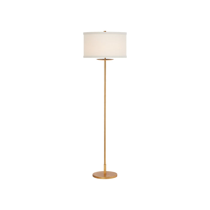 Walker Floor Lamp in Gild/Cream Linen.