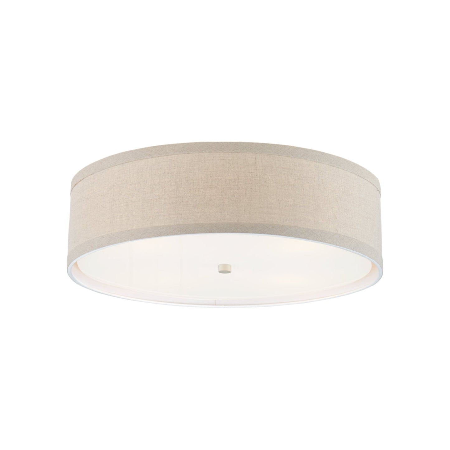 Walker Flush Mount Ceiling Light in Light Cream/Natural Linen (Large).
