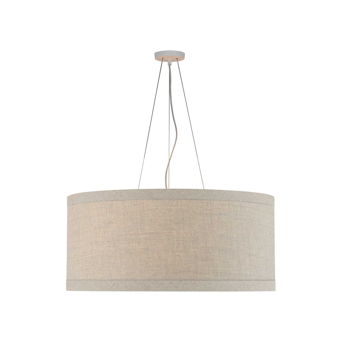 Walker LED Pendant Light in Light Cream/Natural Linen (Large).