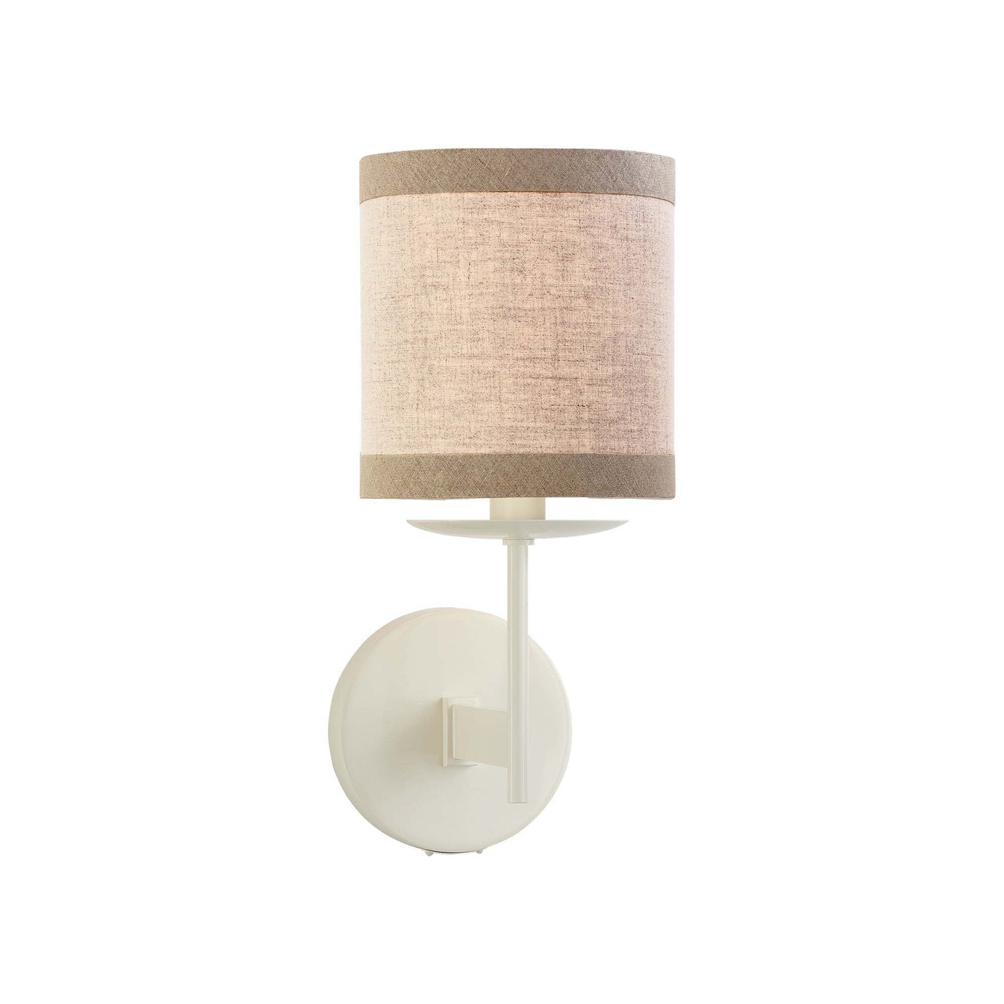 Walker Wall Light in Light Cream/Natural Linen.