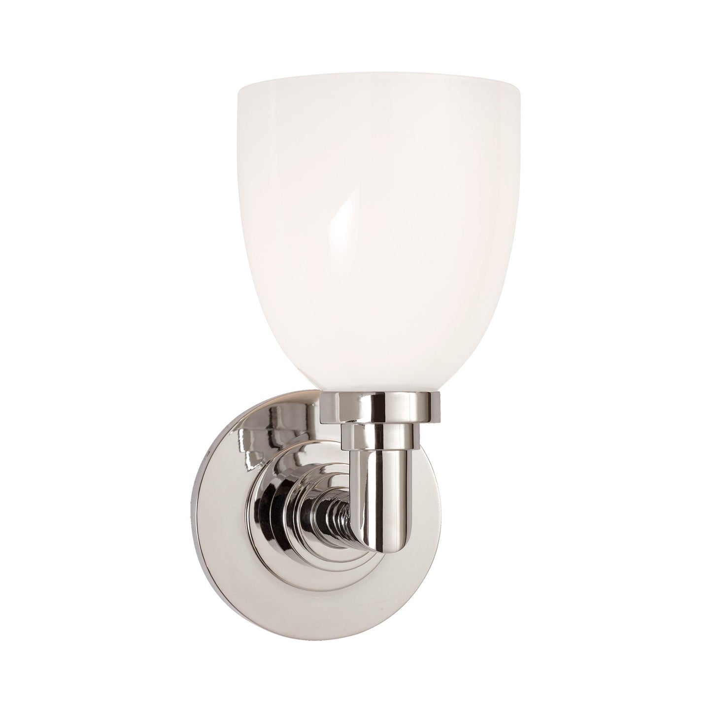 Wilton Bath Wall Light in Polished Nickel.