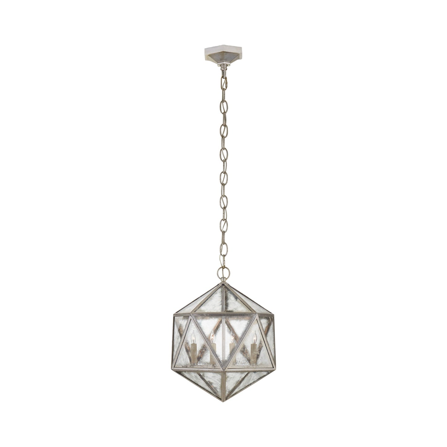Zeno Pendant Light in Burnished Silver Leaf.