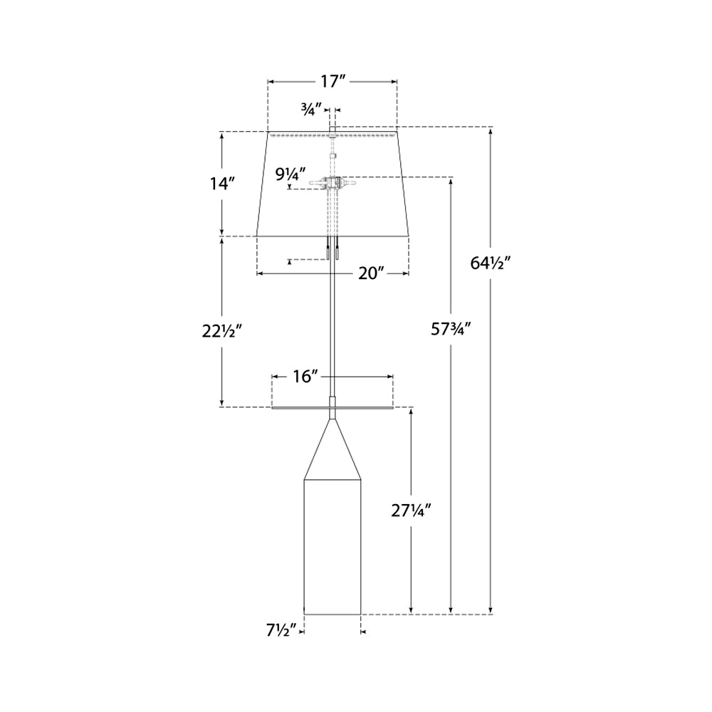 Zephyr Floor Lamp - line drawing.