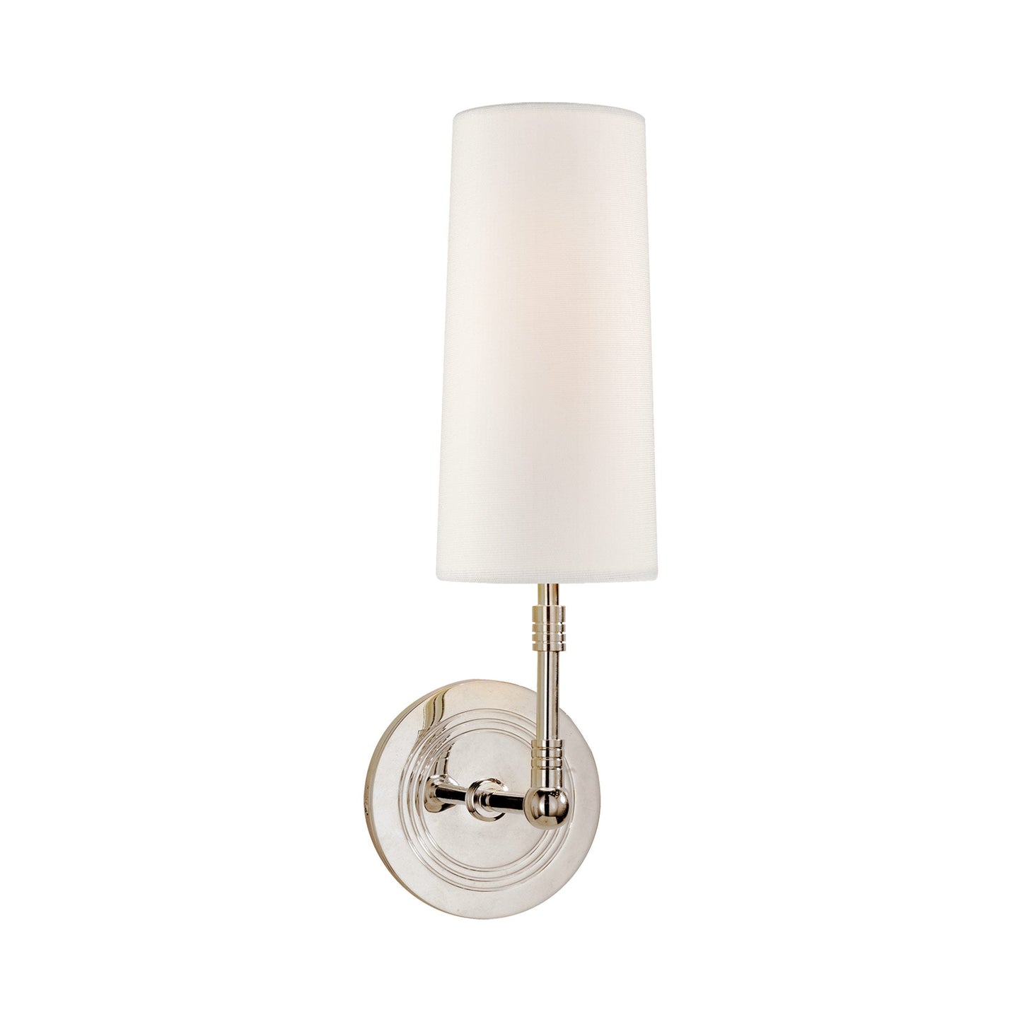 Ziyi Wall Light in Polished Nickel/Linen.