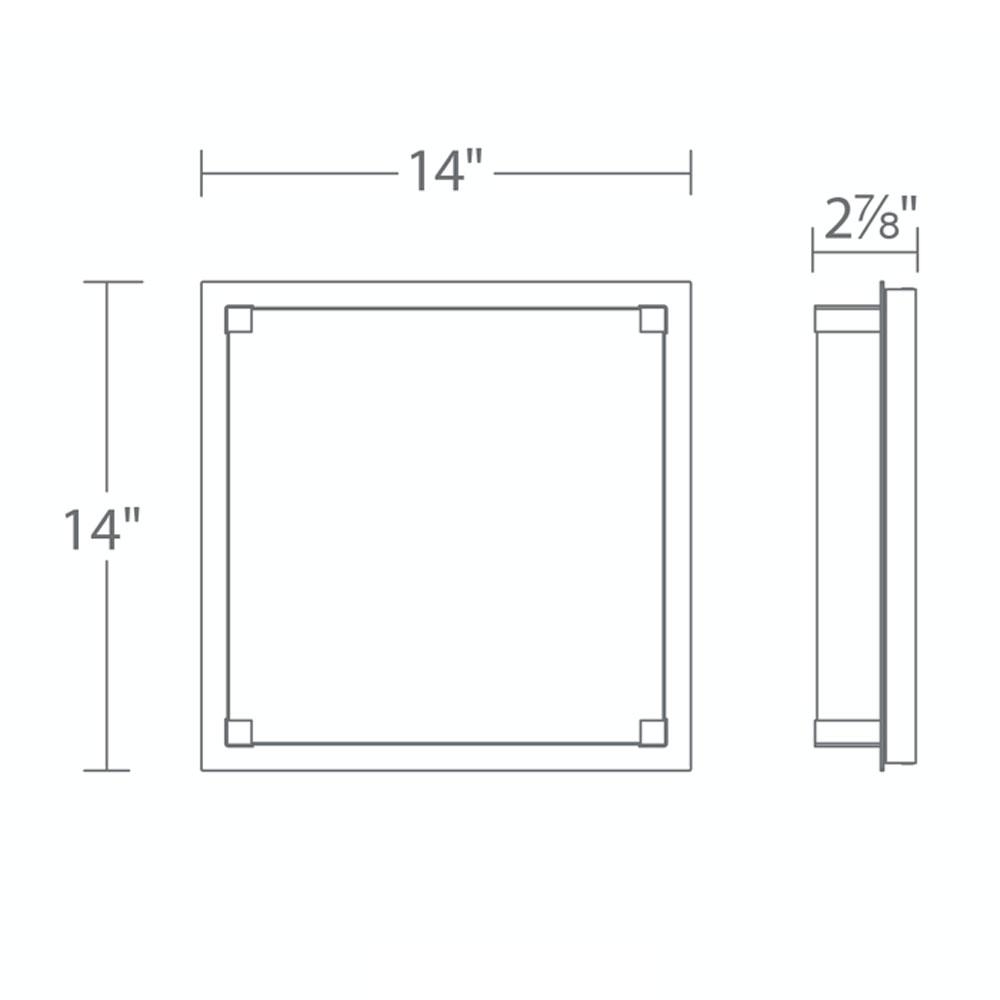 Vodka LED Flush Mount Ceiling Light - line drawing.