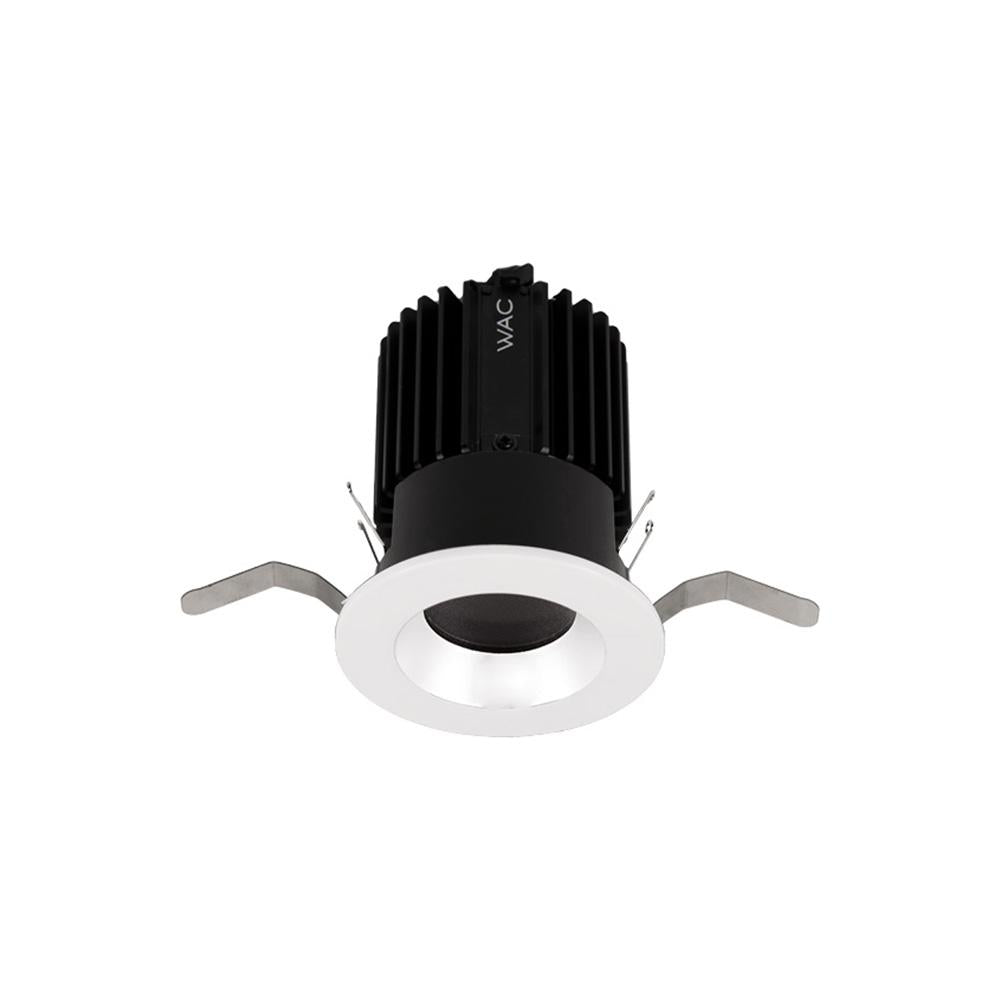Volta 2 Inch Round Shallow Regressed LED Recessed Trim in White.