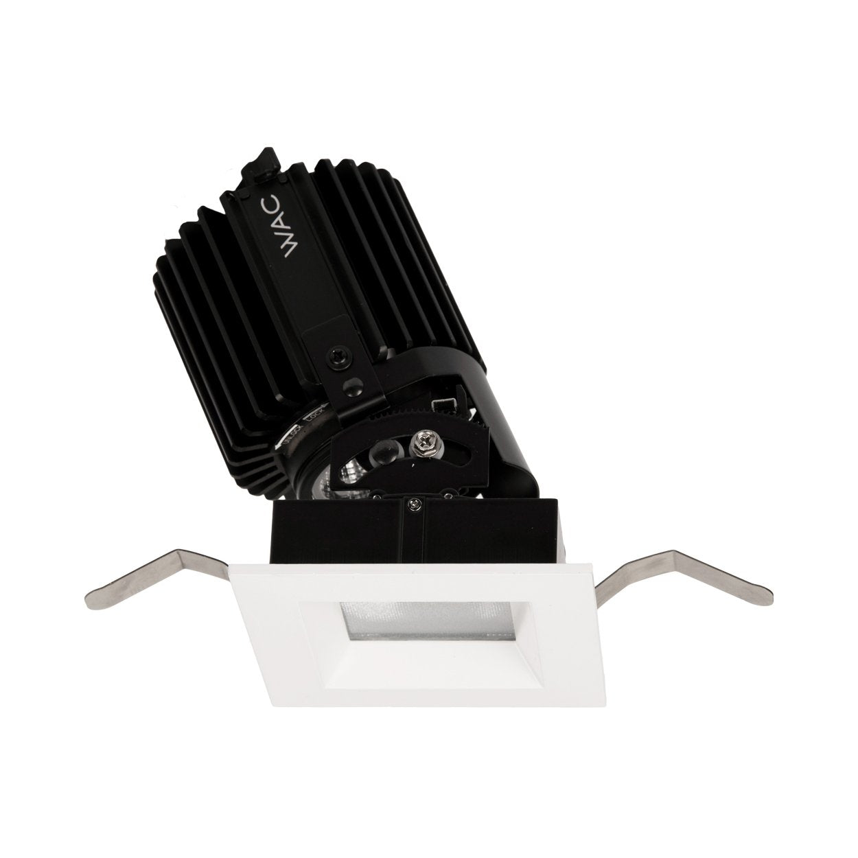 Volta 2 Inch Square Adjustable LED Recessed Trim in White.