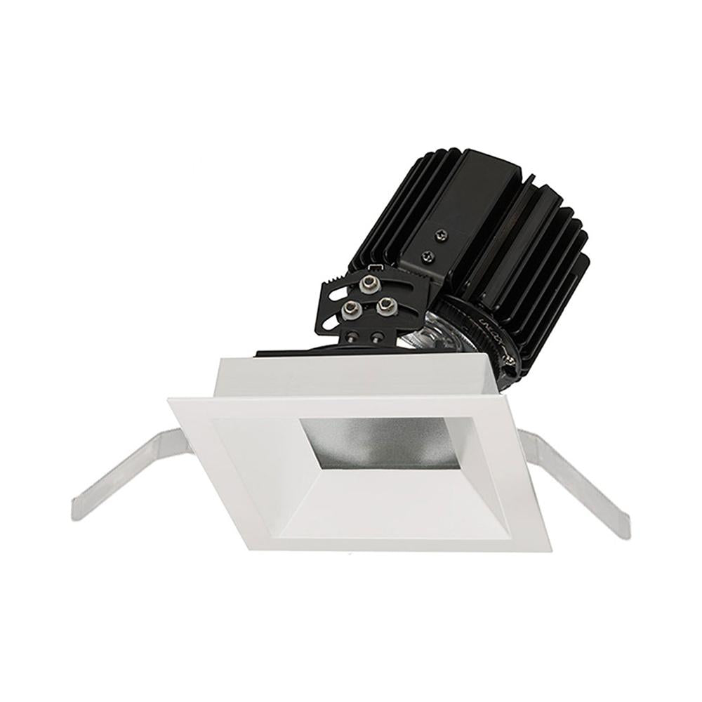 Volta 4.5 Inch Square Adjustable LED Recessed Trim in White.