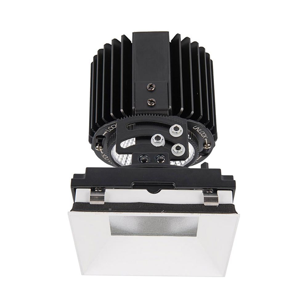 Volta 4.5 Inch Square Adjustable Trimless LED Recessed Trim in White.