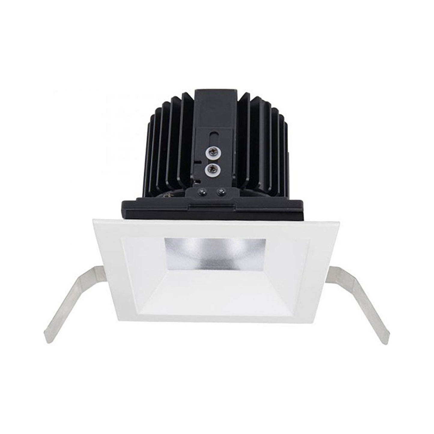 Volta 4.5 Inch Square Shallow Regressed LED Recessed Trim in White.