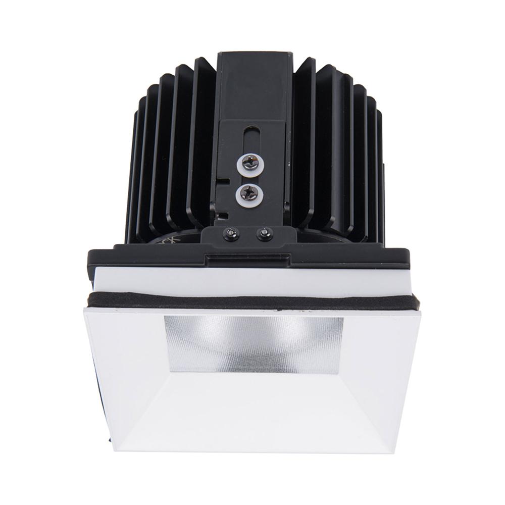 Volta 4.5 Inch Square Shallow Regressed Trimless LED Recessed Trim in White.