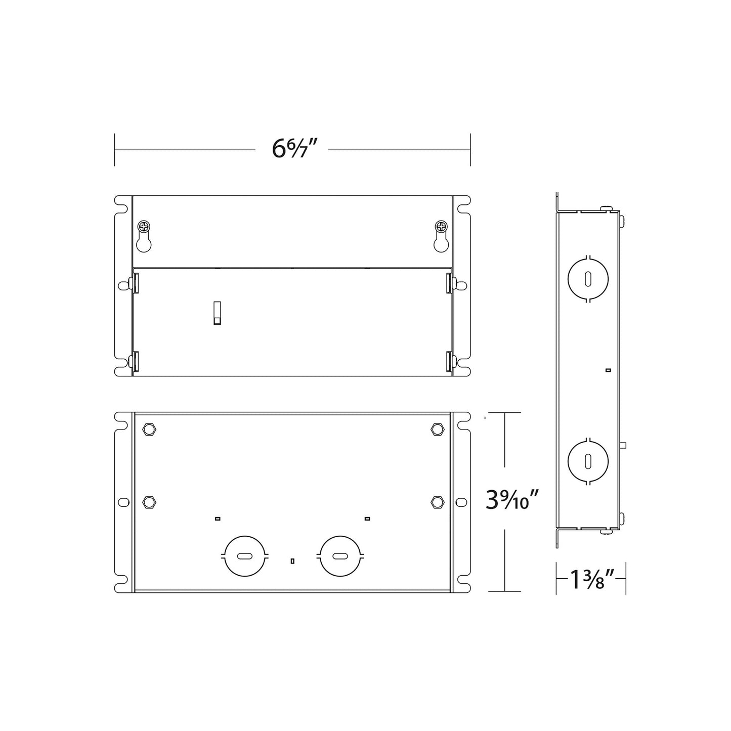 24VDC 60W/96W Remote Power Supply - InvisiLED® Dim-To-Warm - line drawing.