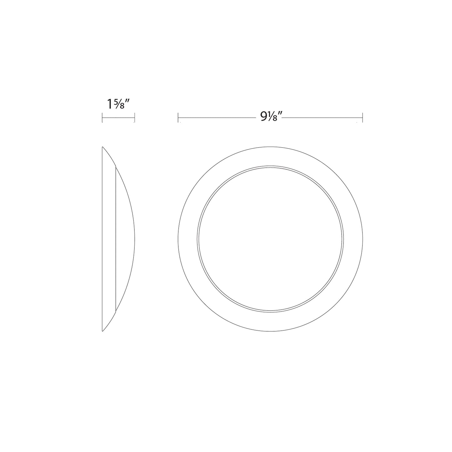 Disc Energy Star LED Flush Mount 5Cct - line drawing.