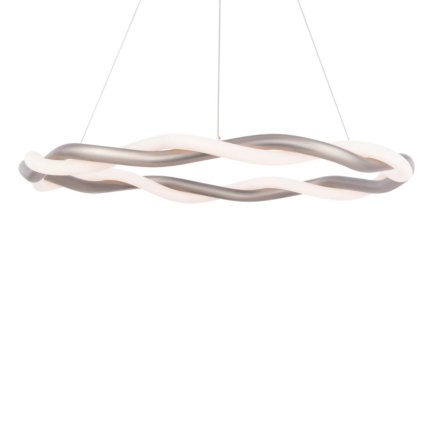 Escapade LED Pendant Light in Brushed Nickel.