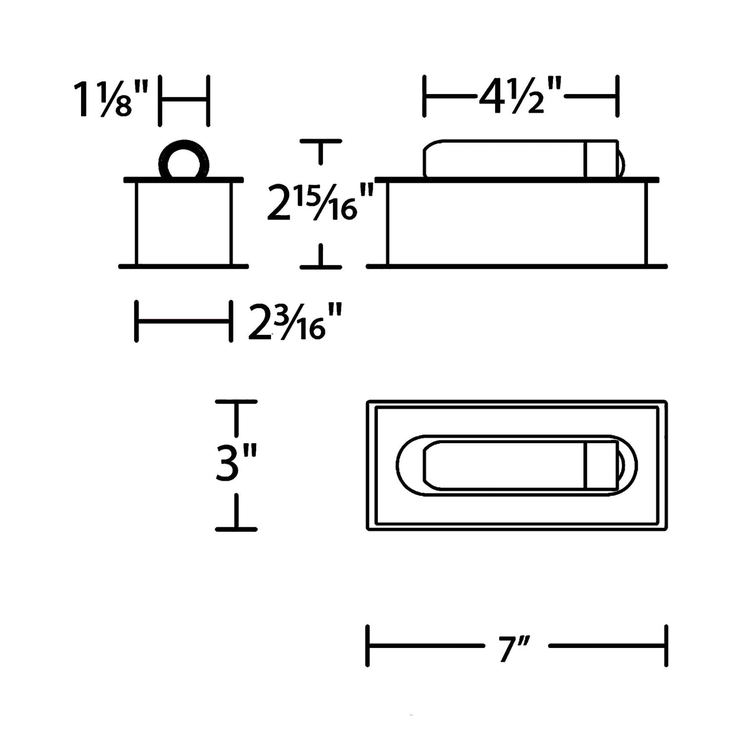 Scope LED Wall Light - line drawing.