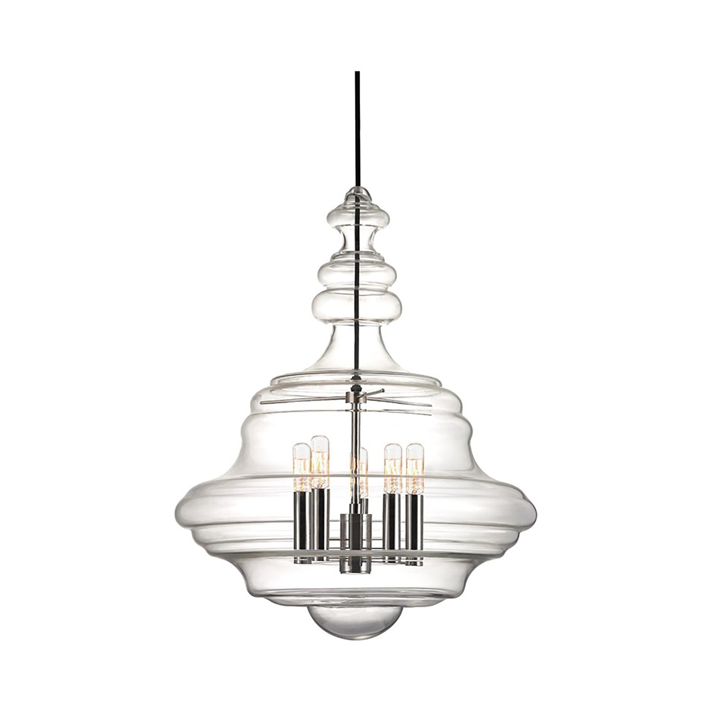 Washington Pendant Light in 5-Light/Polished Nickel.