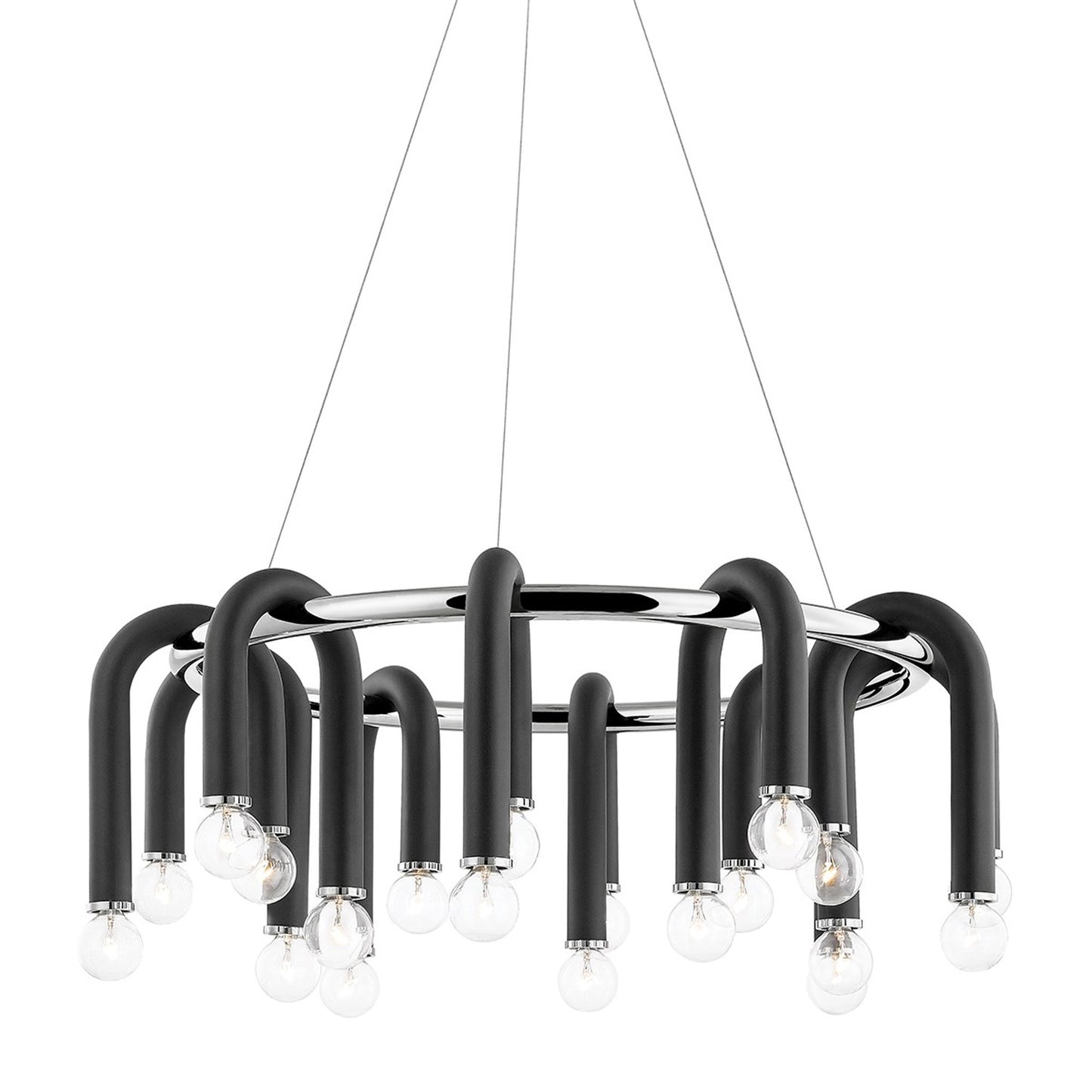 Whit Chandelier in Polished Nickel / Black.