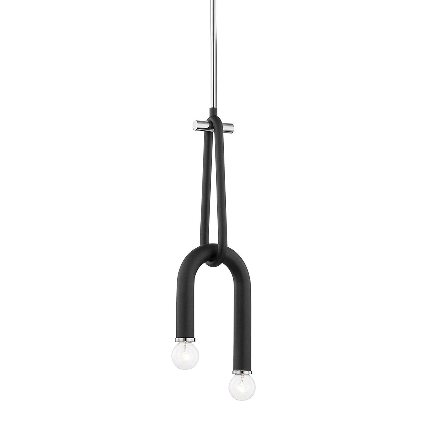 Whit Pendant Light in Polished Nickel / Black.