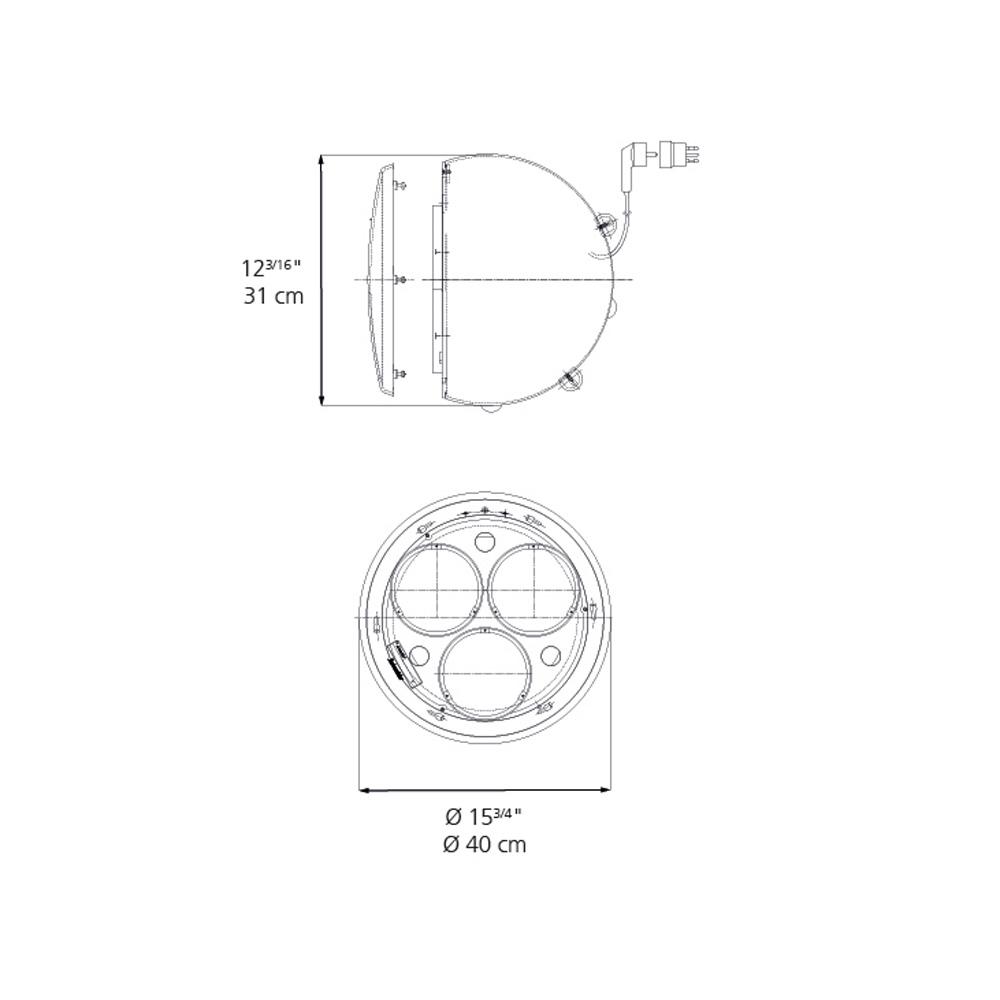Yang LED Floor Lamp - line drawing.