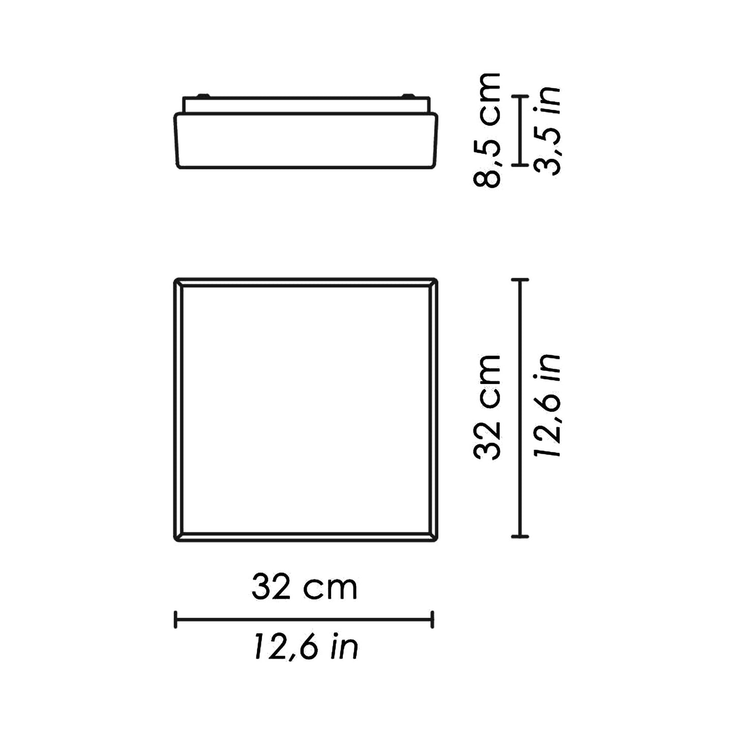 Caorle Ceiling/Wall Light - line drawing.