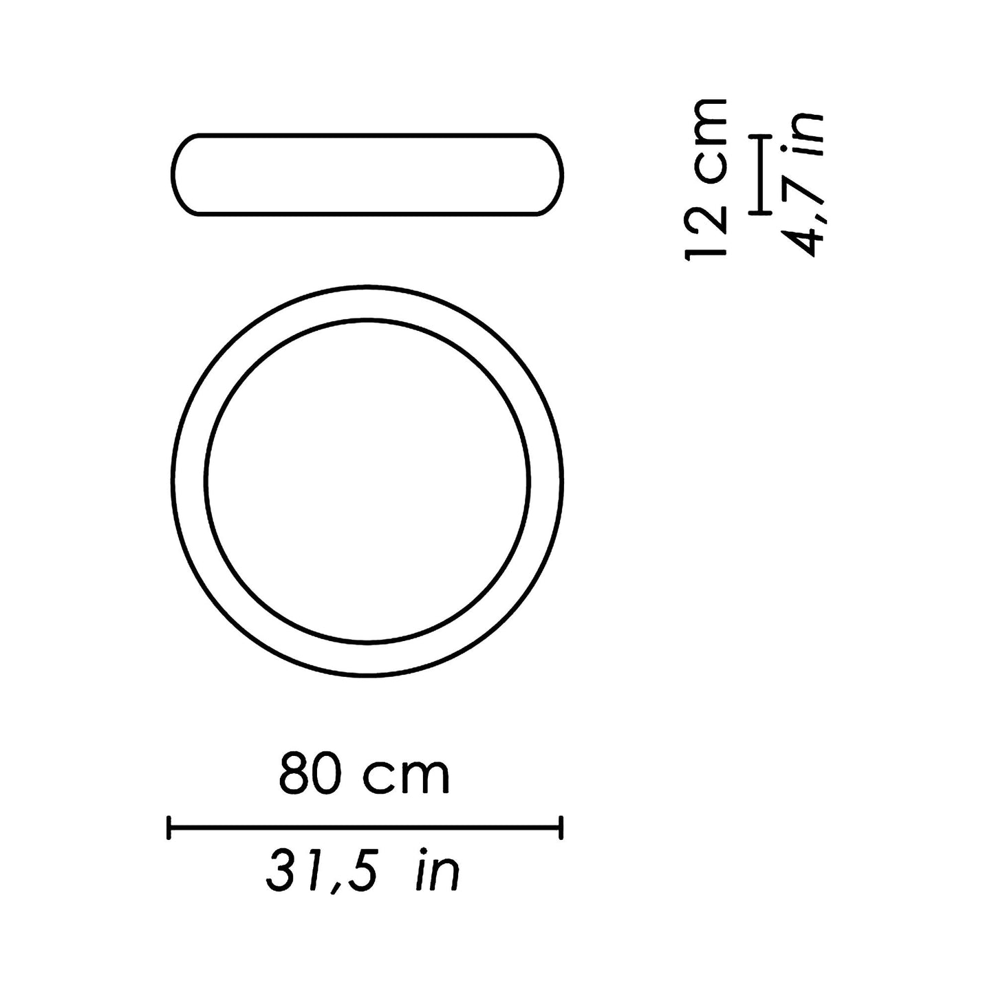 Treviso Ceiling / Wall Light - line drawing.