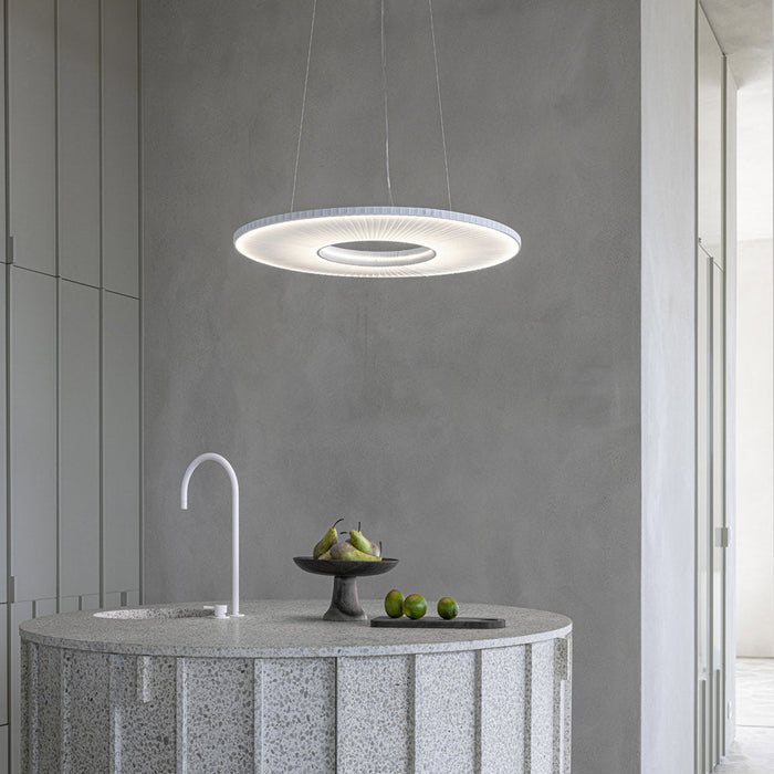 Iris LED Horizontal Pendant Light kitchen.