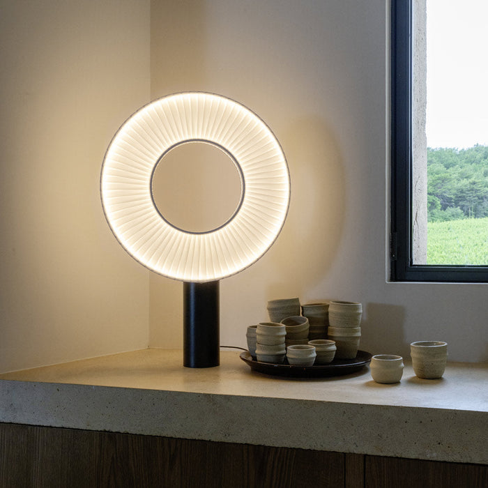 Iris LED Table Lamp in living room.