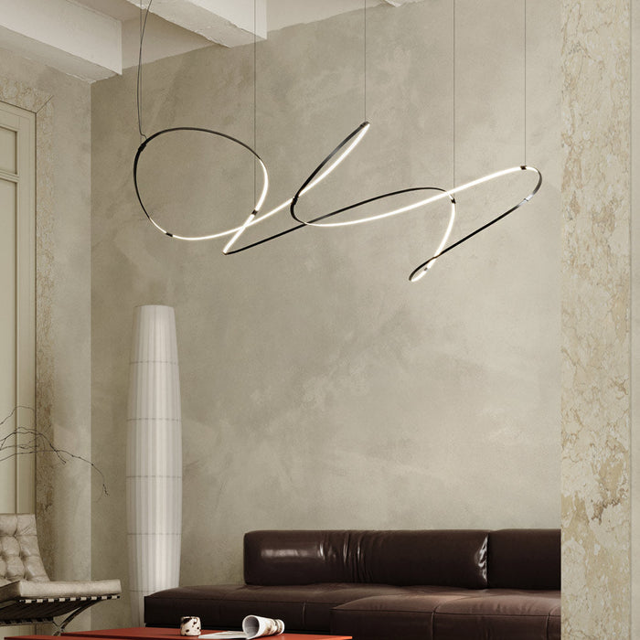 Zigouzi LED Pendant Light in living room.