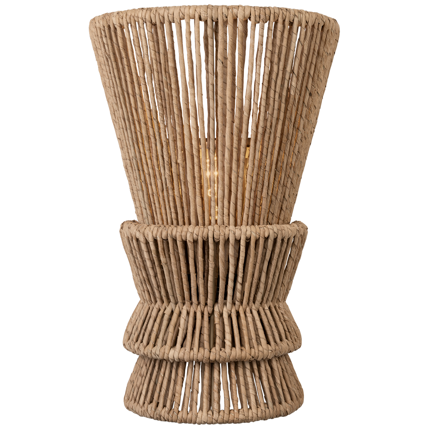 Antigua LED Wall Light in Bronze and Natural Abaca.