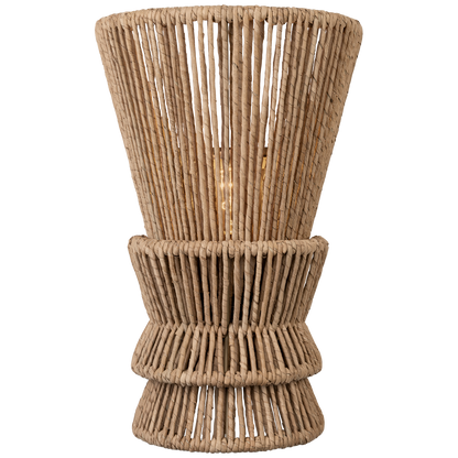 Antigua LED Wall Light in Bronze and Natural Abaca.