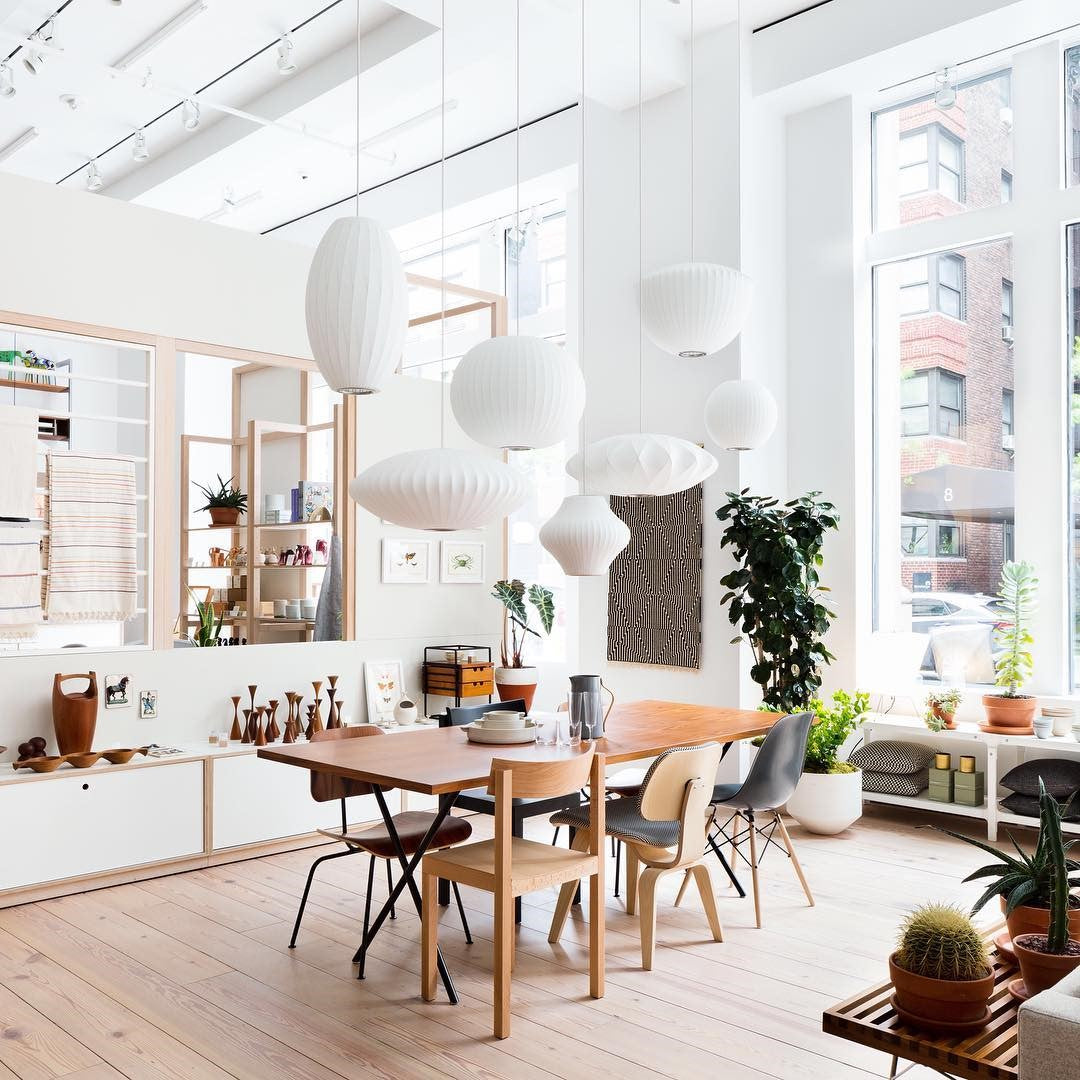 Pendants over a dining room table