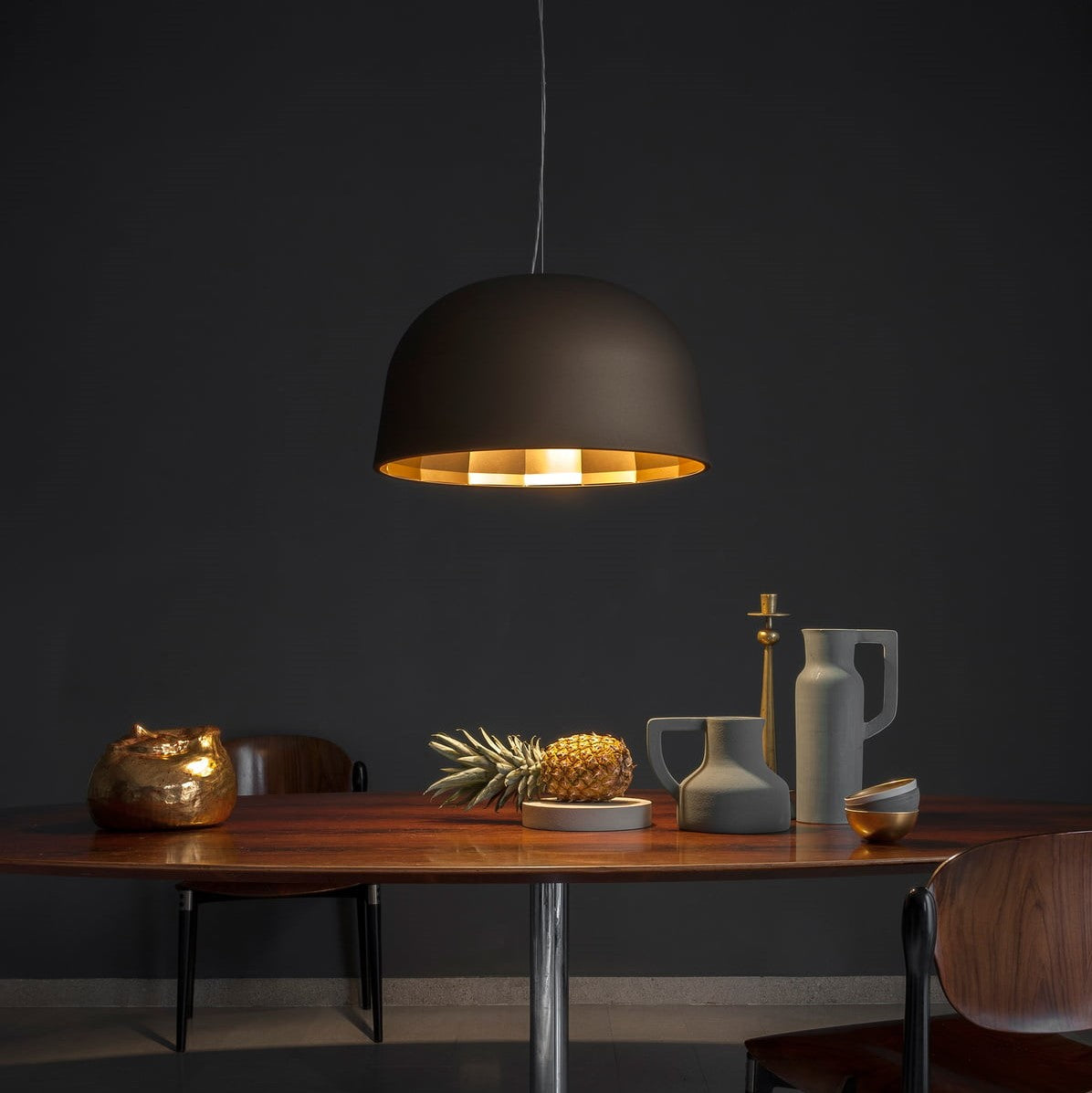 Sonoro Kitchen, Dining, Horizontal Light Industrial Round Chandelier, Linea Lighting