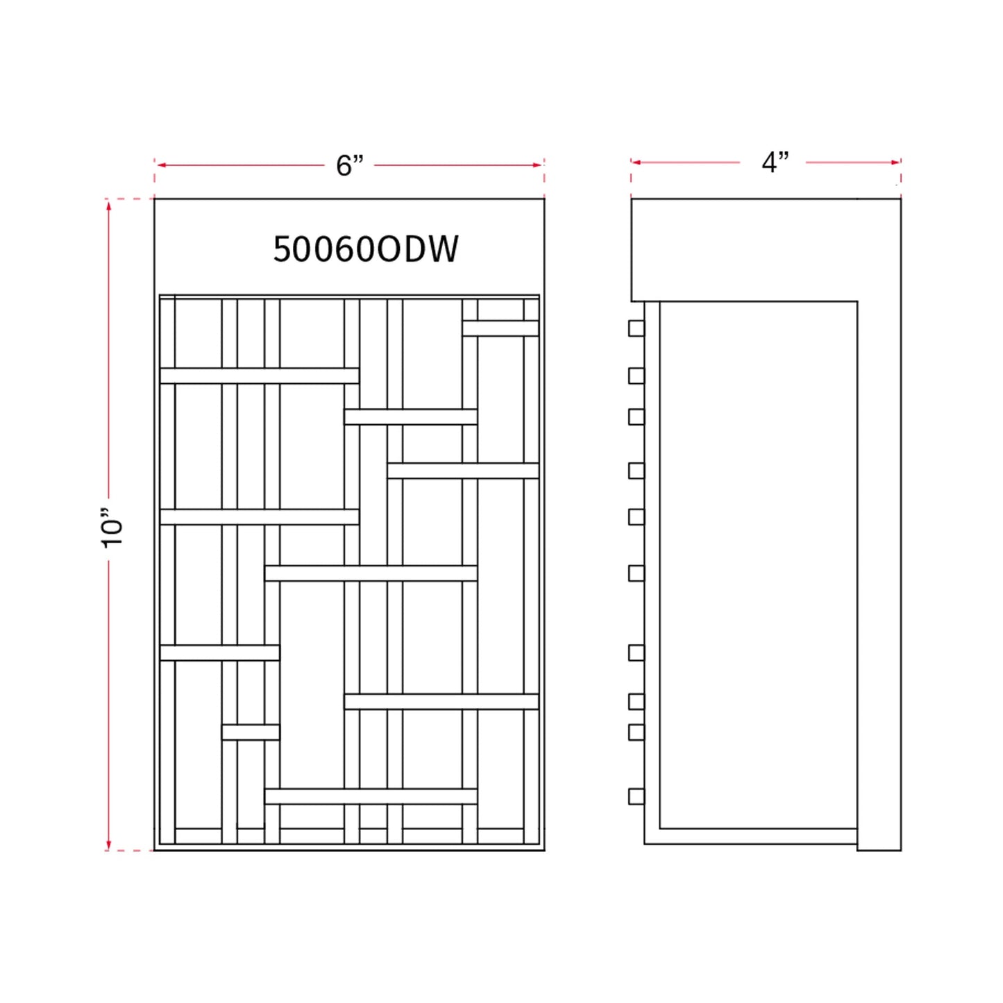 Aspen Outdoor LED Wall Light - line drawing.