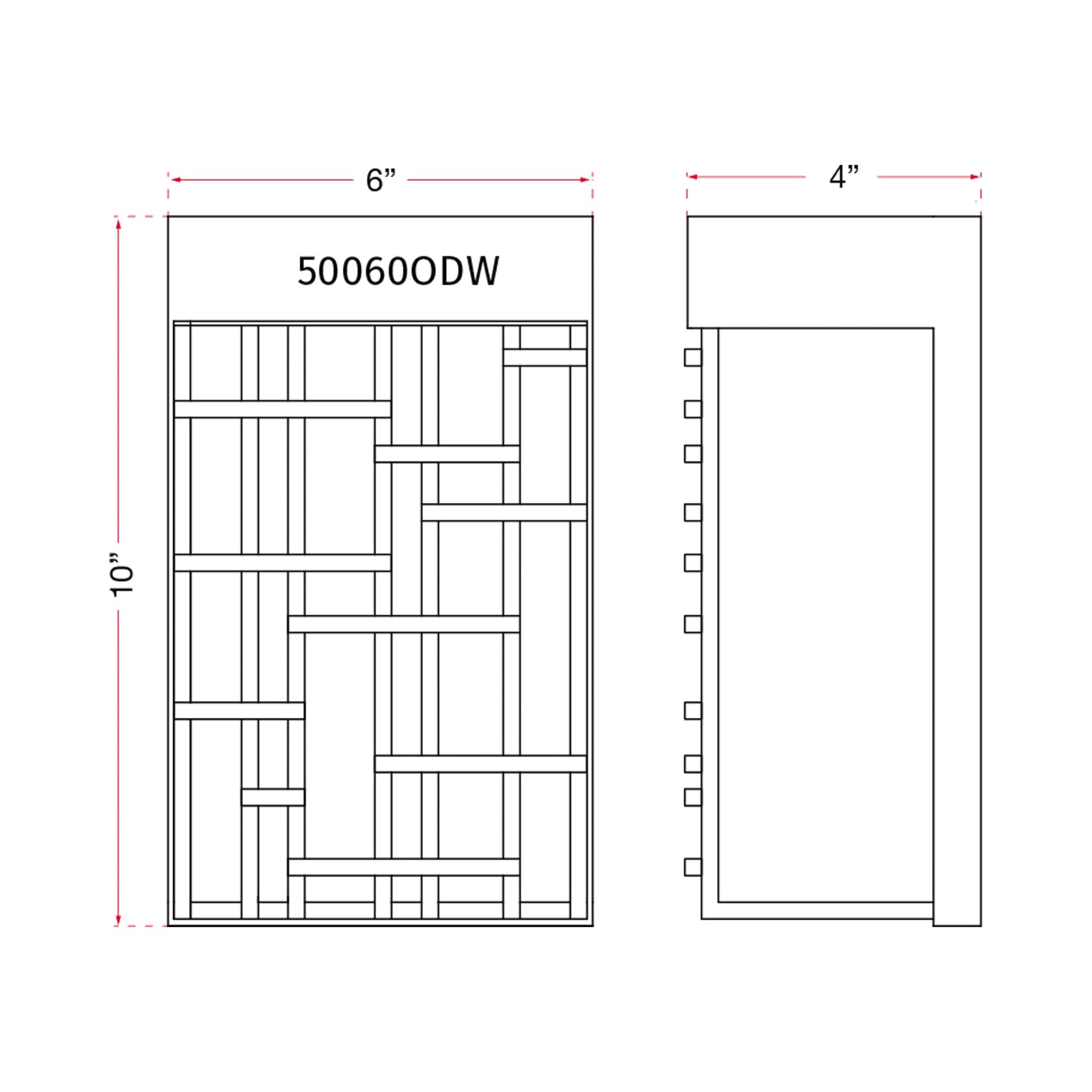 Aspen Outdoor LED Wall Light - line drawing.