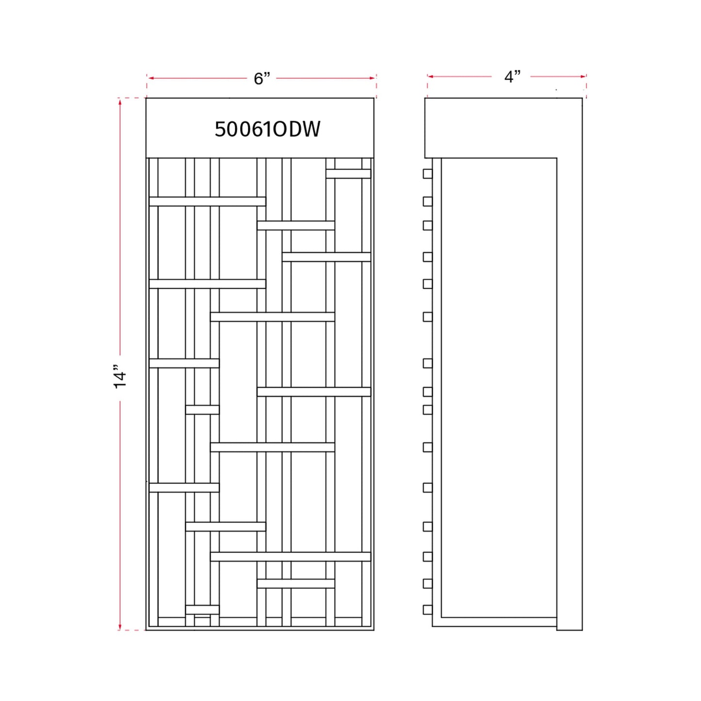 Aspen Outdoor LED Wall Light - line drawing.
