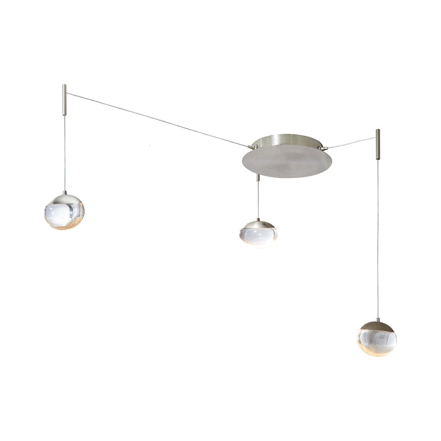 Athena LED Chandelier in Brushed Nickel (3-Light).