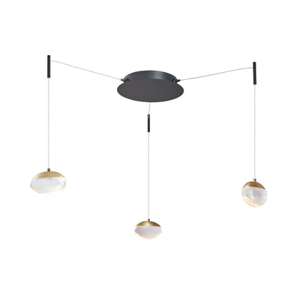 Athena LED Chandelier in Matte Black/Brushed Brass (3-Light).