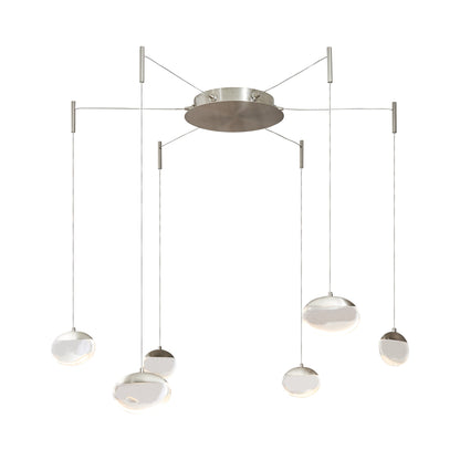 Athena LED Chandelier in Brushed Nickel (6-Light).
