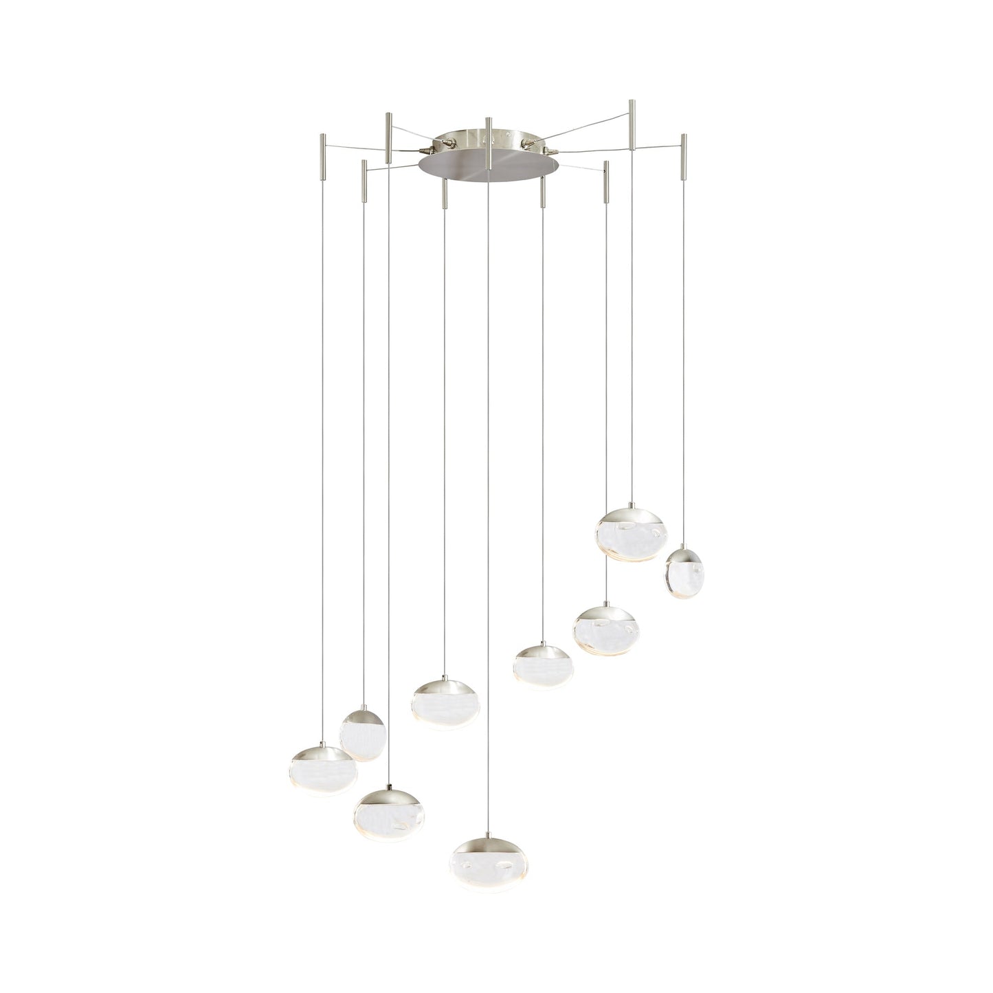 Athena LED Chandelier in Brushed Nickel (9-Light).