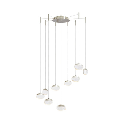 Athena LED Chandelier in Brushed Nickel (9-Light).