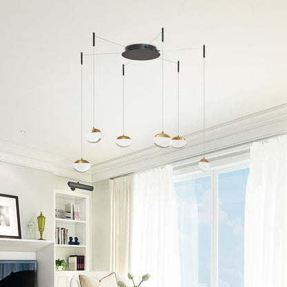 Athena LED Chandelier in living room.