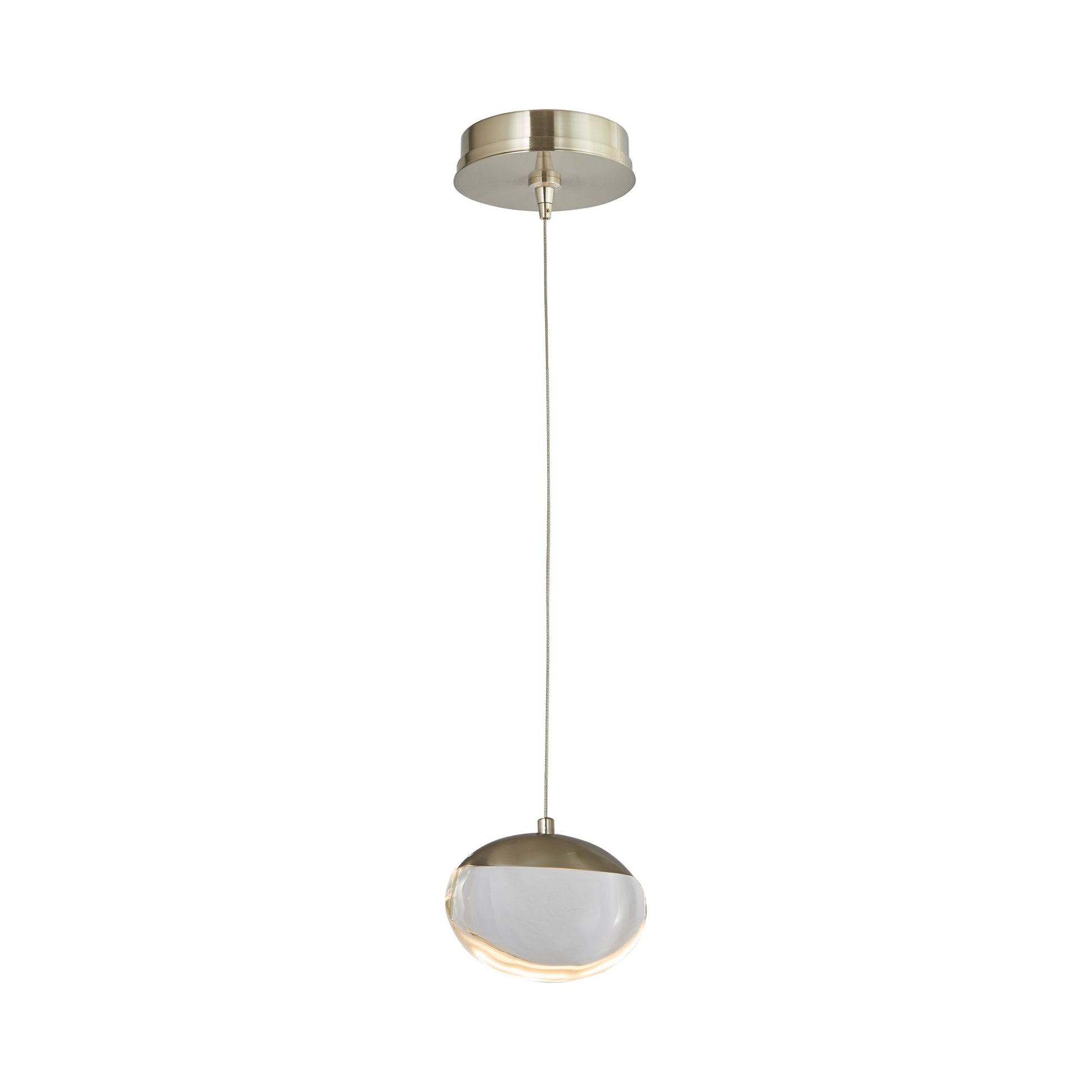 Athena LED Pendant Light in Brushed Nickel (With Canopy).