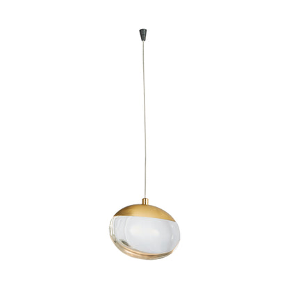 Athena LED Pendant Light in Matte Black/Brushed Brass (Without Canopy).