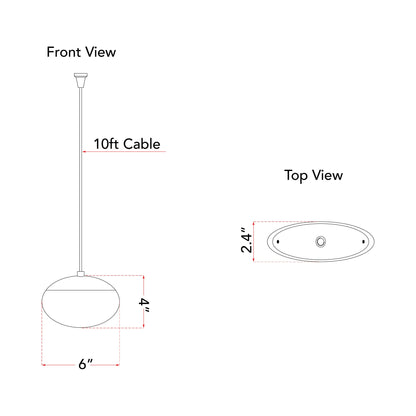Athena LED Pendant Light - line drawing.