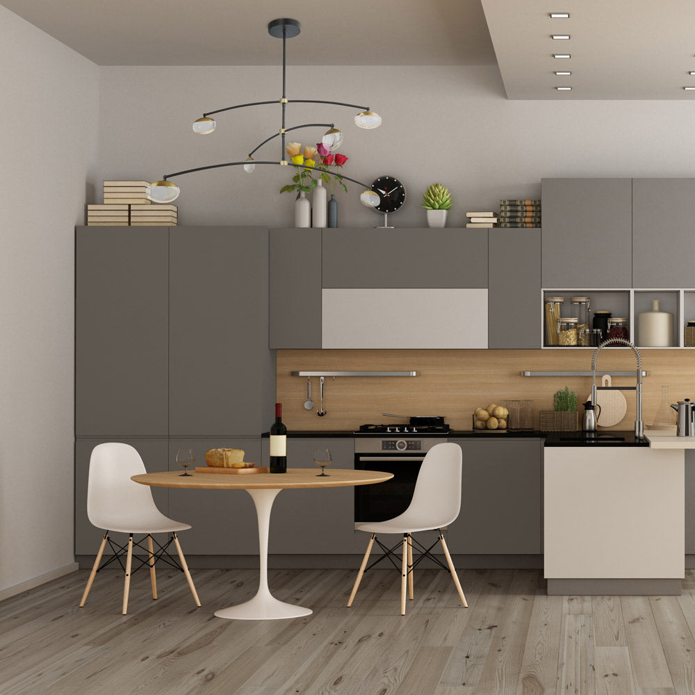 Athena Teardrop LED Chandelier in kitchen.