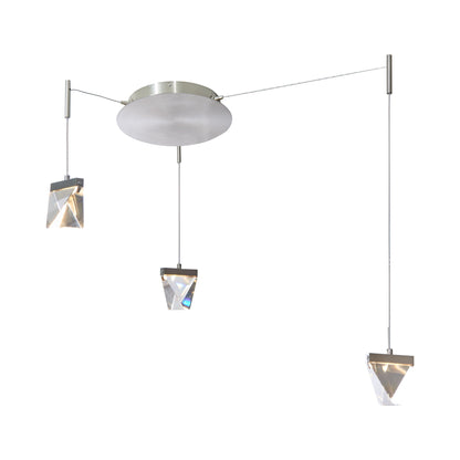 Atlas LED Chandelier in Brushed Nickel (3-Light).