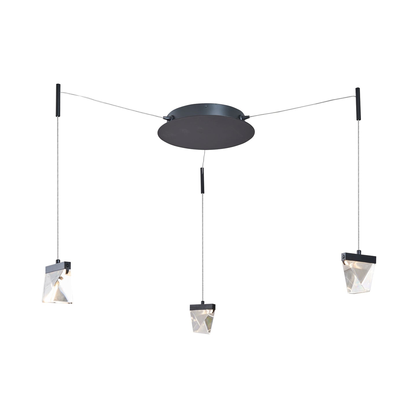 Atlas LED Chandelier in Matte Black (3-Light).